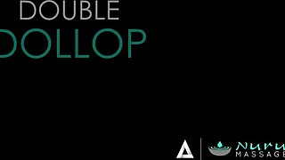 Gorgeous blonde masseuse emma hix rides big cock intensely in nuru