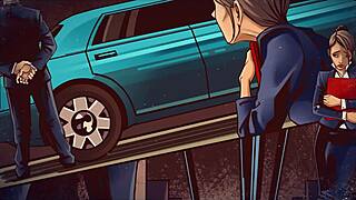 regular office routine and bad ass artur, huge fetish secretary dildo toys blowjob in cartoon comic