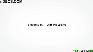 Victor Ray and Danae Mari deliver busty brunette’s wet handjob in nuru massage