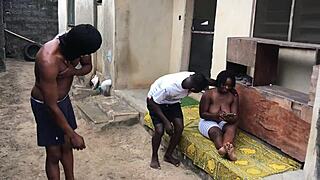 all neihbors gone for werk, invited ig influenser home to fuk outdoor with my best frend