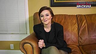 Short-haired brunette Kylie sucks a monster cock in POV, swallows cumshot, and rims before facial