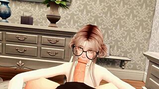 the anime friend couldn’t hold back and jumped on a huge dick