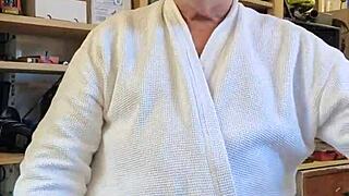 Dirty old man chris strips nude intensely.