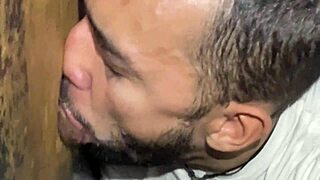 Bisexual married man unloads his load on gay me in porn booths