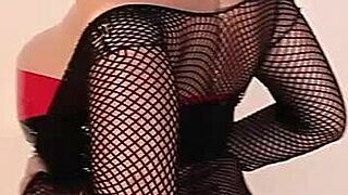 Sara Jay is oiled up, sucking cock with big tits