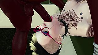 i'm helping my punk friend with a rough blowjob and deepthroat for creampie interracial