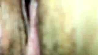 European woman bends over for anal doggy with old man, close up cum