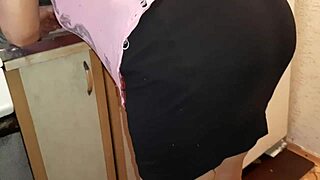 I Secretly Masturbate Next to My Stepmom in the Kitchen with Risky Thrills