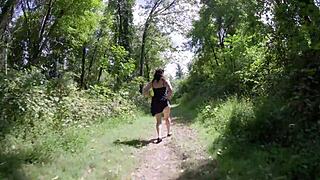 wow! 43yo wife anus play outdoors in ripped clothes. part 1 compilation rocks!