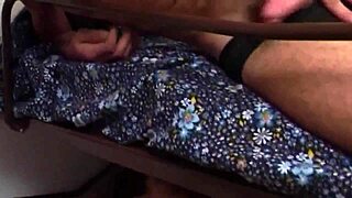 Horny European brunette masturbates pussy and cock intensely