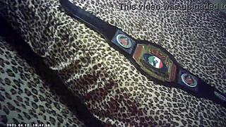 Behind scenes footage shows pornstar champion wrestling ebony babe in full nelson hold with blowjob and pussy sucking