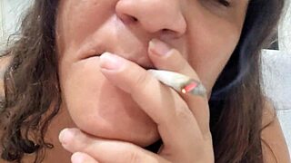 smoking tobacco while cumming on hairy big pussy and ass