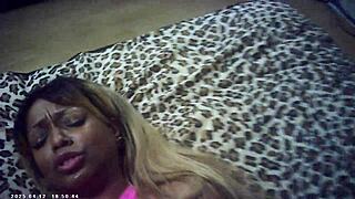 Behind scenes footage shows pornstar champion wrestling ebony babe in full nelson hold with blowjob and pussy sucking