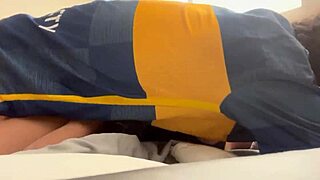 Horny girlfriend fucks boyfriend's best friend with big cock.