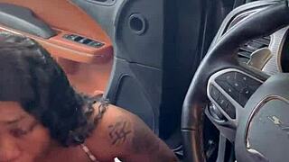 Ebony Babe's Sloppy Deepthroat and Ball Licking Action