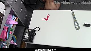 Officer forces milf shoplifter to strip and bend over for search