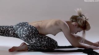 russian hot hairy gymnast rita mochalkina flexes naked in gym