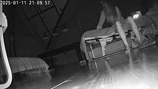 My cheating friend sneaks in and fucks my wife in our homemade setup, ending with cum in mouth.