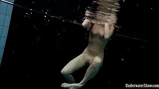 Aneta big tits in purple dress by pool