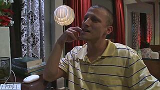 this skinny chick got her clothes ripped for a quick, rough banging