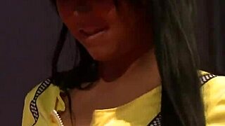 brunette stripper on stage performance