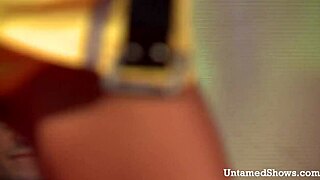 brunette stripper on stage performance