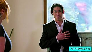 Sexy Big Tit Blonde Masseuse Explains Nuru Massage to Client - Lauren Phillips David Lee