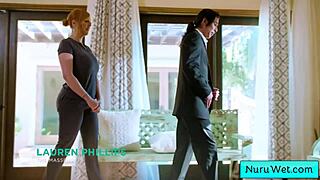 Sexy Big Tit Blonde Masseuse Explains Nuru Massage to Client - Lauren Phillips David Lee