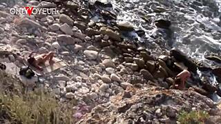 Horny chick gets banged by a stranger on the beach.