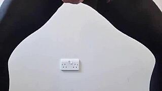 In this casual scene, a big tranny cock cums in pantyhose, with stockings and monster size