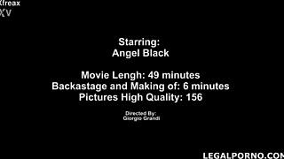 Blonde Angel Black in First Time Double Anal Gaping Cumshot Facial Swallow