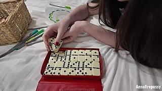 annafirepussy thought she'd learn a game, but ended up mastering hot sex with a skinny brunette