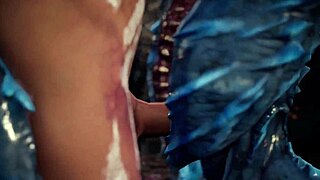 Succubus frost onoskelis engages in intriguing game scenes with monster elements