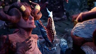 Succubus frost onoskelis engages in intriguing game scenes with monster elements