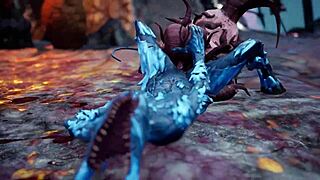 Succubus frost onoskelis engages in intriguing game scenes with monster elements