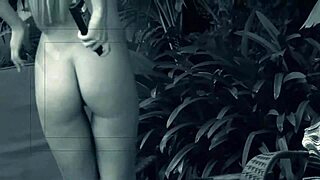 Aubrey Adams gets slammed hard in the backyard as a voyeur spies