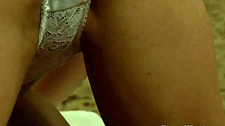 Bound slave receives sensual lesbian massage from mistress