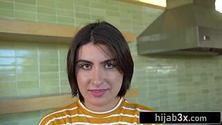 Wow, this sexy Middle-Eastern teen 18+ sucks cock first time! 😍