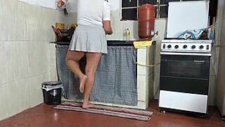 My wife's friend in a skirt, I couldn't resist and fucked her right there