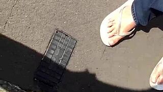 Neighbor grandma's sexy feet get licked and sucked in this fetish fun