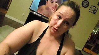 Dirty talk while sucking huge milf cock, cum covered slut wife