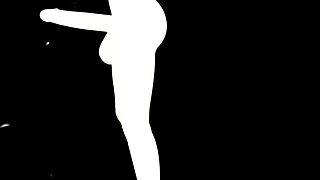 Ebony Girl Teases Big White Futa Cock with Deepthroat