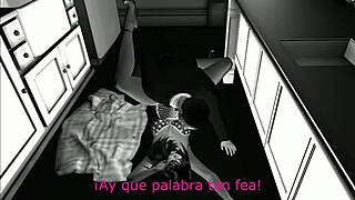 Polka dots enjoys a kitchen cartoon adventure.