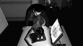 Polka dots enjoys a kitchen cartoon adventure.