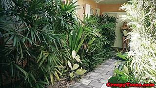 Bondage teen roughfucked outdoors by stalker in hardcore doggystyle