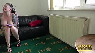 Inked Piggy Gets Rough Mouth Bangs And Swallows Cum