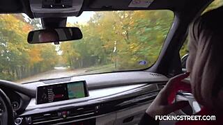 blonde on czech street gives saviour unexpected blowjob and handjob