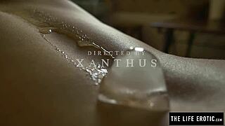 Sweaty Latino Girl Masturbates With Ice Cubes On Kitchen Countertop