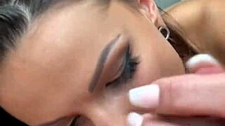 big tits babe sucks like a queen with rimjob and cum in mouth