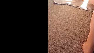 mature cougar's big clit close up, shaved and wet in homemade exhibition